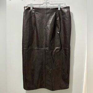 BROWN LEATHER MIDI SKIRT NWT TARGET SIZE 8